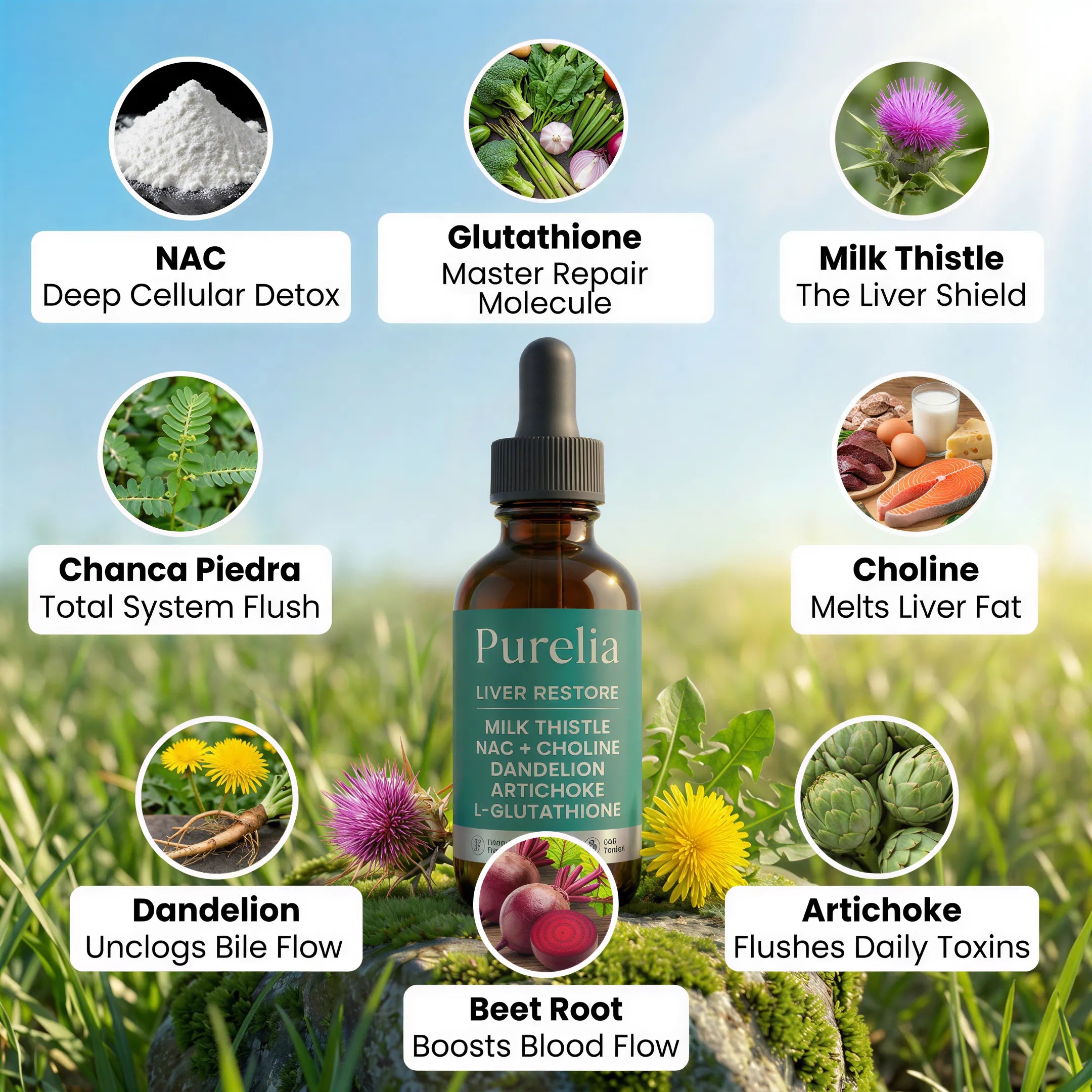 Daglige levervelværedråber med glutathion, NAC og mælkebøtte