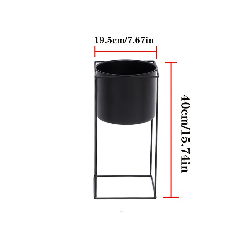 Black Metal Plant Stand For Indoor Use Rectangular Holder