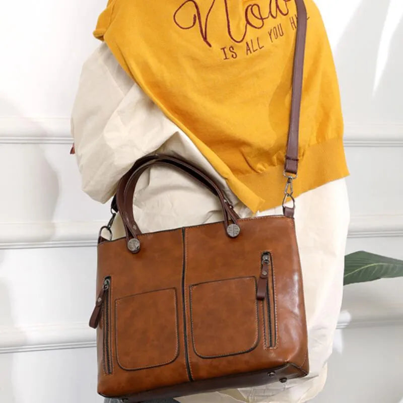Sac à main en cuir vintage Aurelia style classique