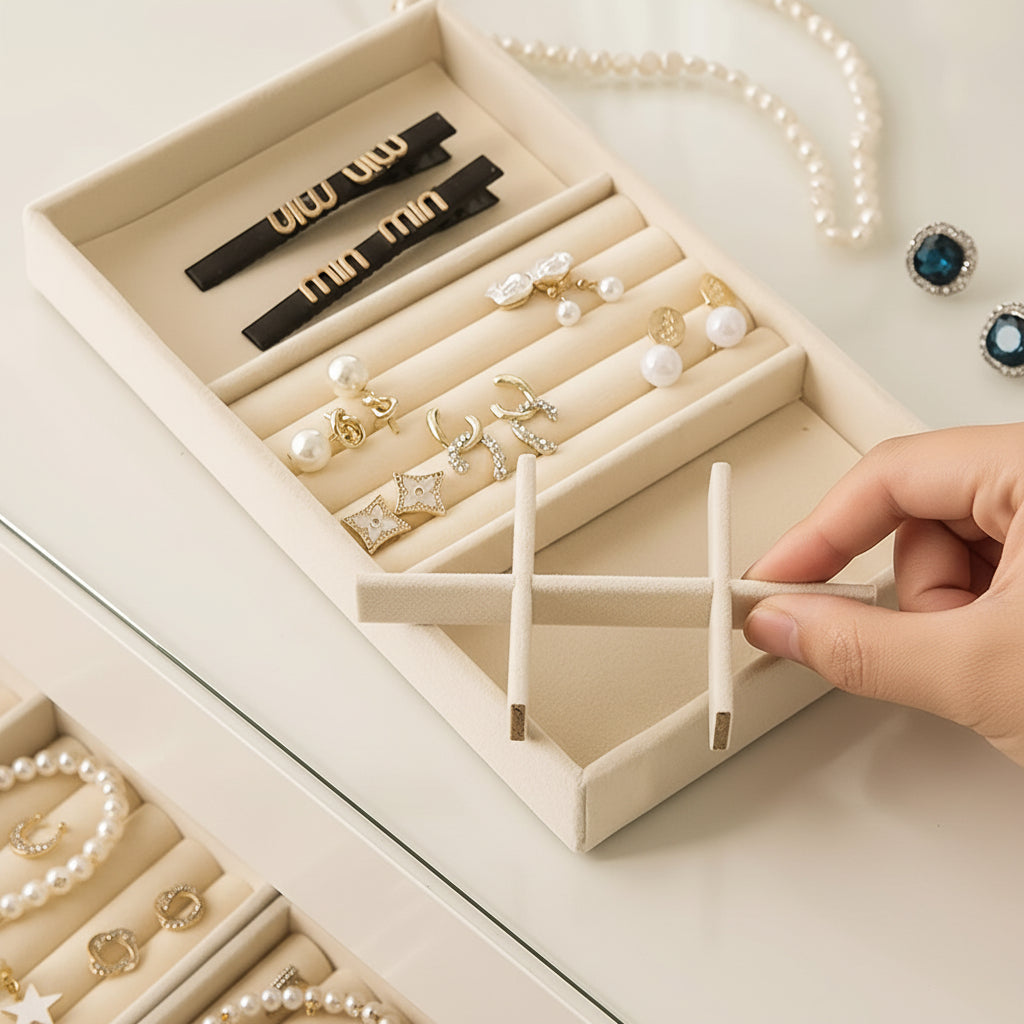 Organisateur de plateau à bijoux pour la fête des mères, pour rangement dans tiroir