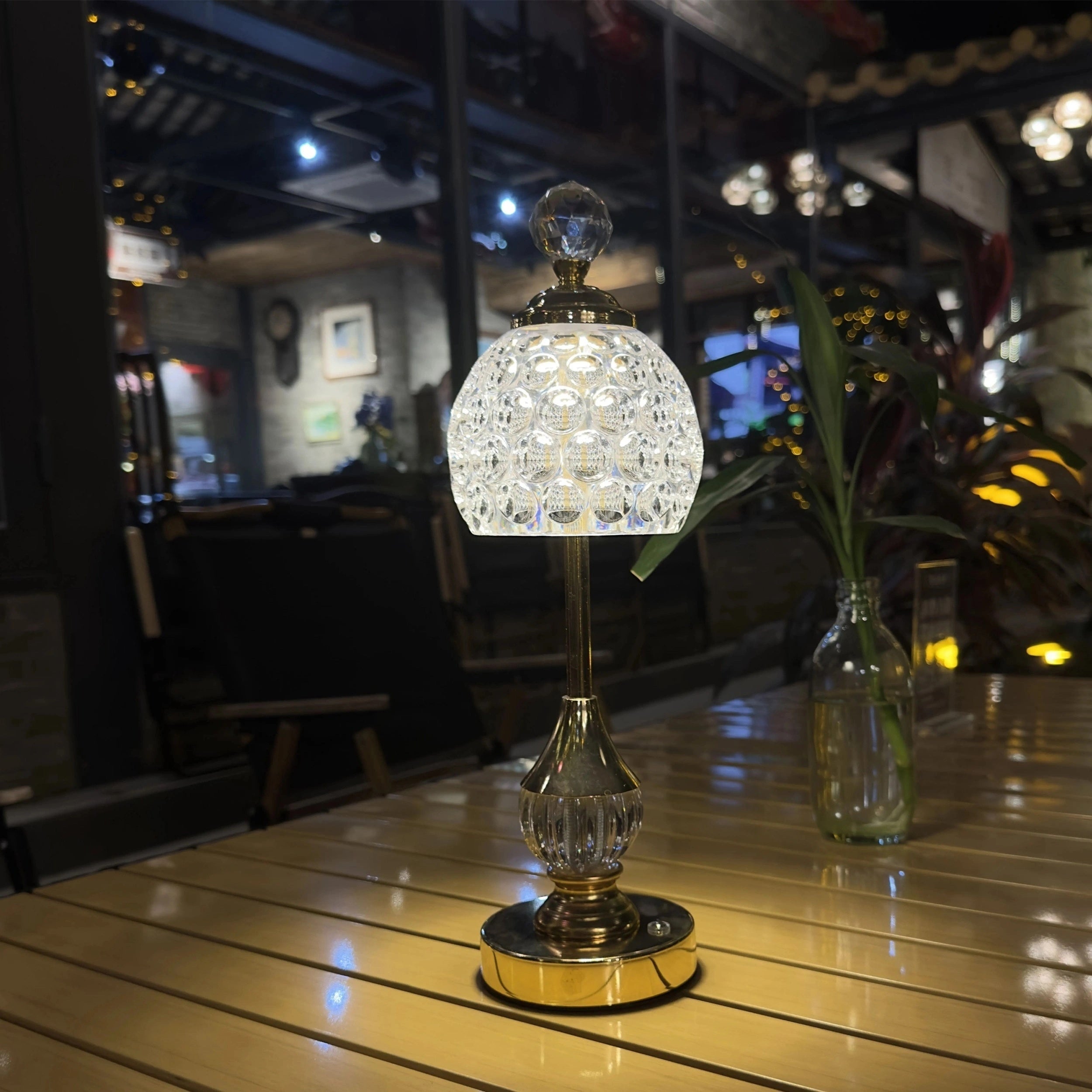 Lampe de chevet Crystal Touch avec lumière LED rechargeable