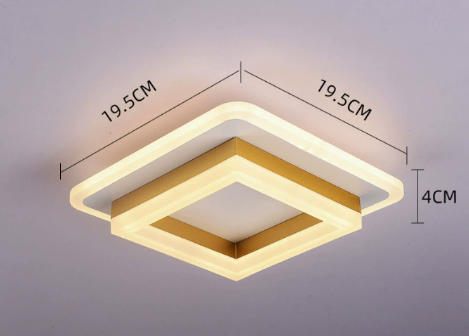 Square LED Ceiling Light With Modern Metal And Acrylic Flush Mount