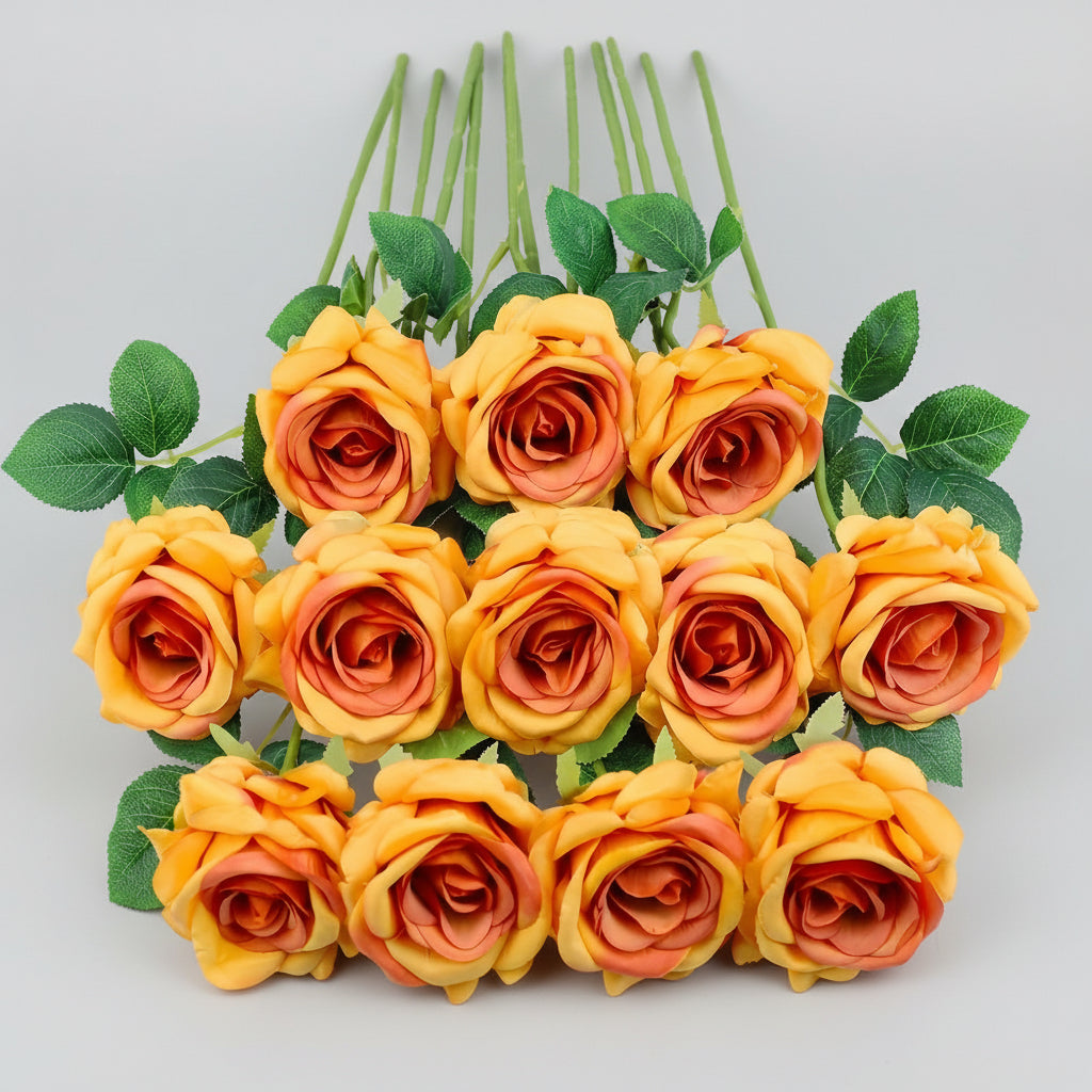 Bouquet di rose rosse artificiali per la festa della mamma, decorazione per la casa