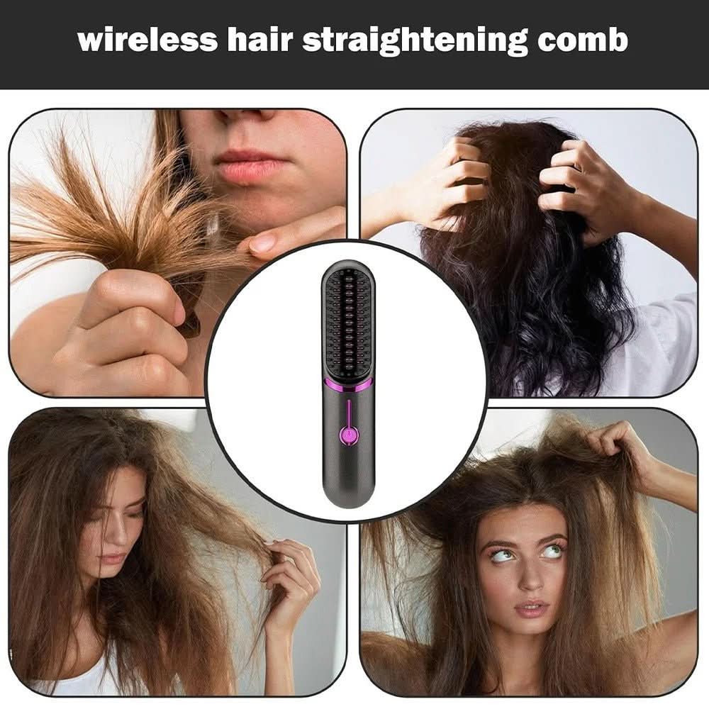 NovaGlow Cordless Straightening Brush Styler For Straight Hair Everywhere