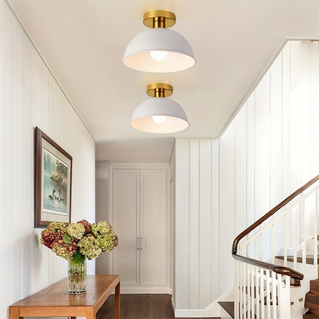 Contemporary Semi Flush Ceiling Light With Matte Metal Look