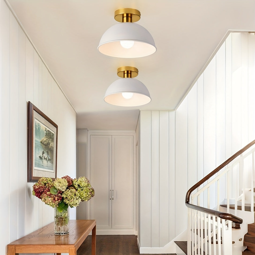 Contemporary Semi Flush Ceiling Light With Matte Metal Look
