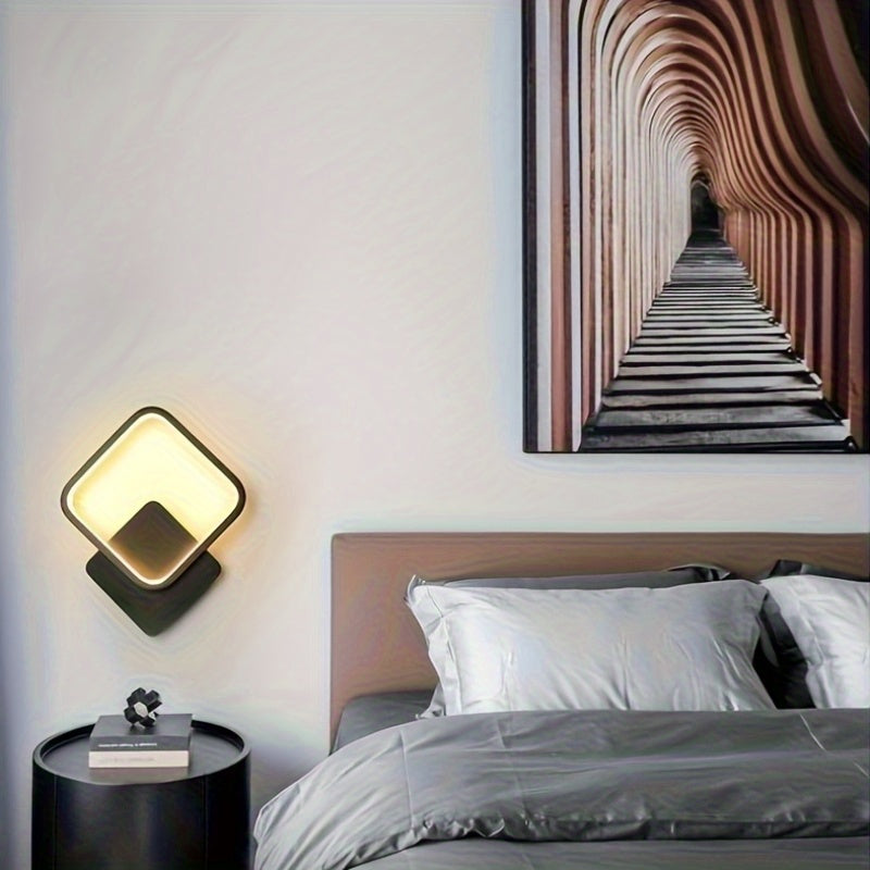 Modern fyrkantig LED-vägglampa för ren geometrisk inomhusbelysning