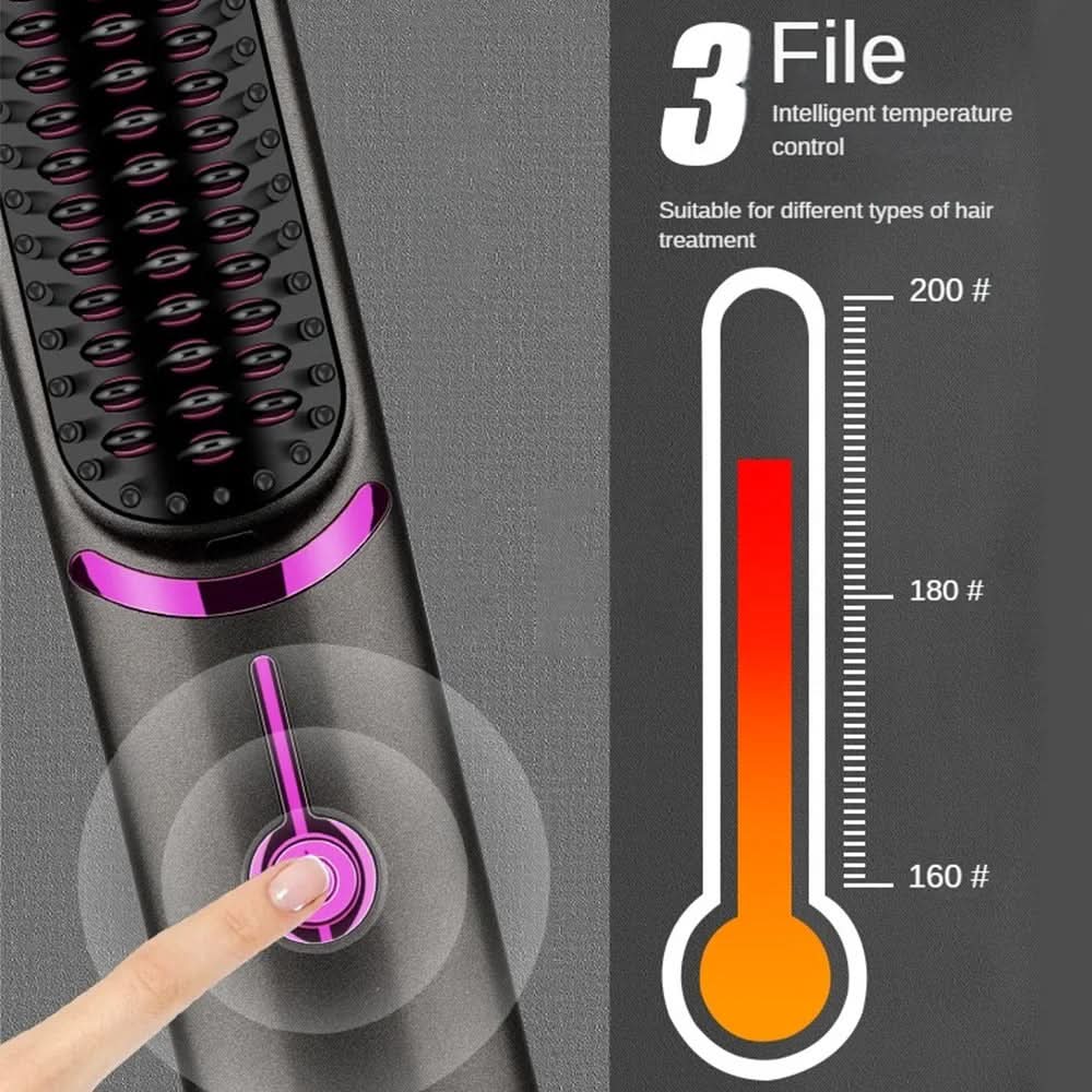 NovaGlow Cordless Straightening Brush Styler For Straight Hair Everywhere