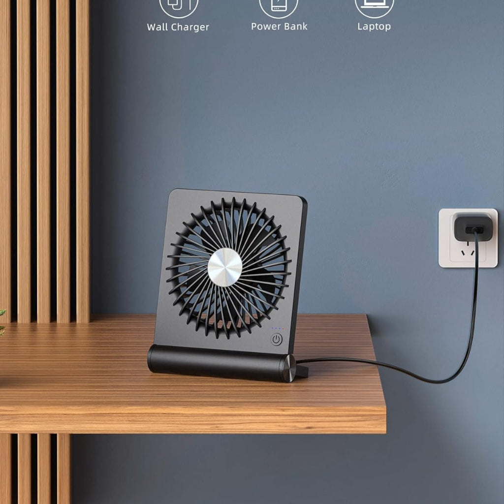 Portable USB Clip-On Desk Fan, Compact Foldable Cooling Box