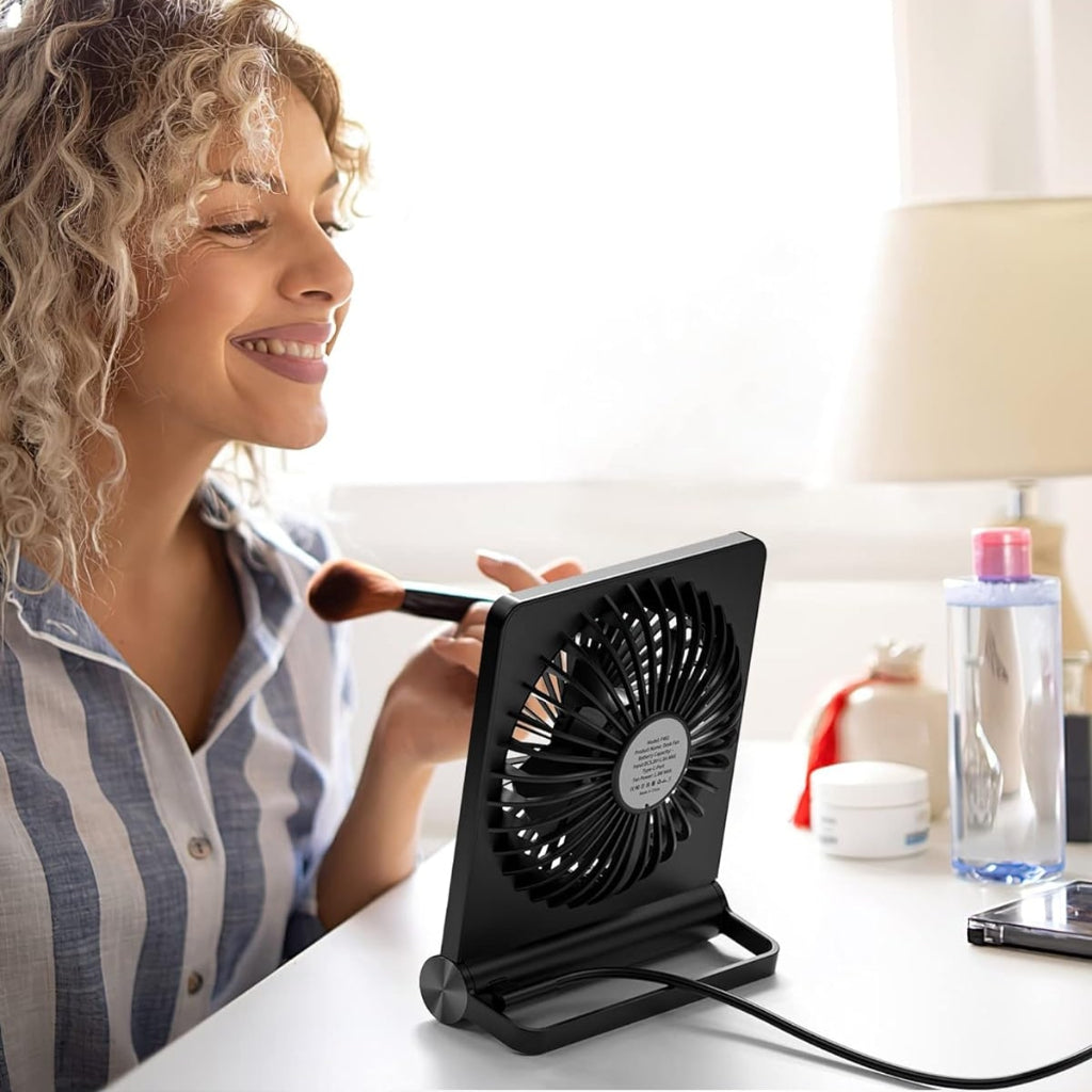 Portable USB Clip-On Desk Fan, Compact Foldable Cooling Box