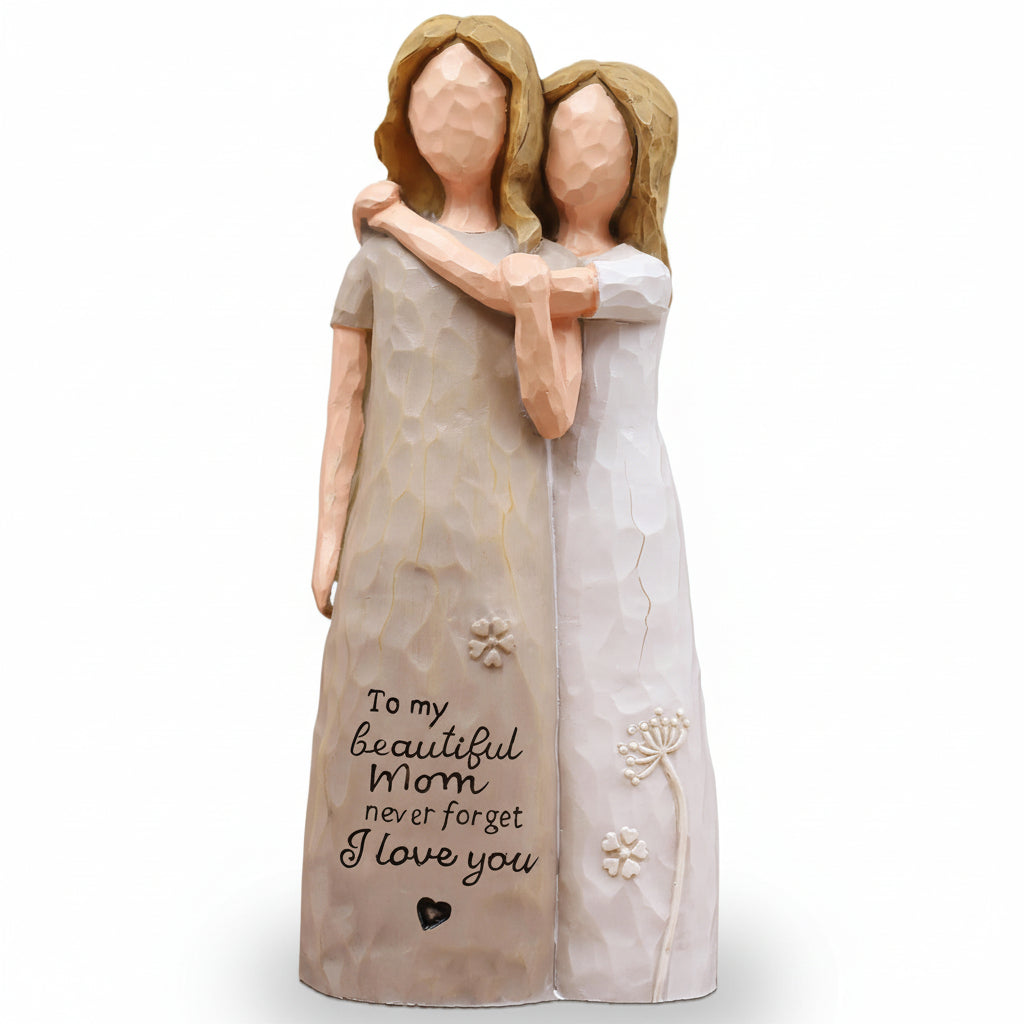 Statuetta Amata Mamma e Figlia per Regalo e Decorazione della Festa della Mamma