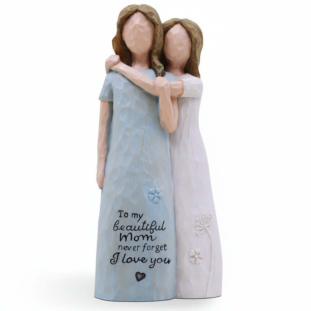 Statuetta Amata Mamma e Figlia per Regalo e Decorazione della Festa della Mamma