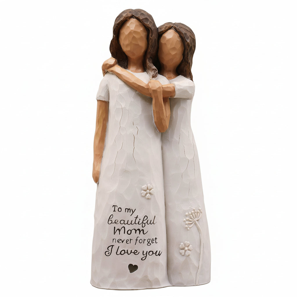 Statuetta Amata Mamma e Figlia per Regalo e Decorazione della Festa della Mamma
