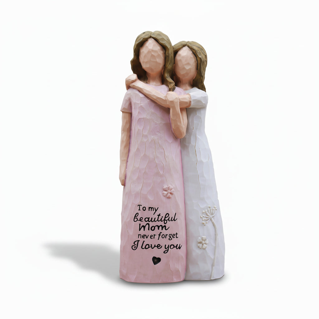 Statuetta Amata Mamma e Figlia per Regalo e Decorazione della Festa della Mamma