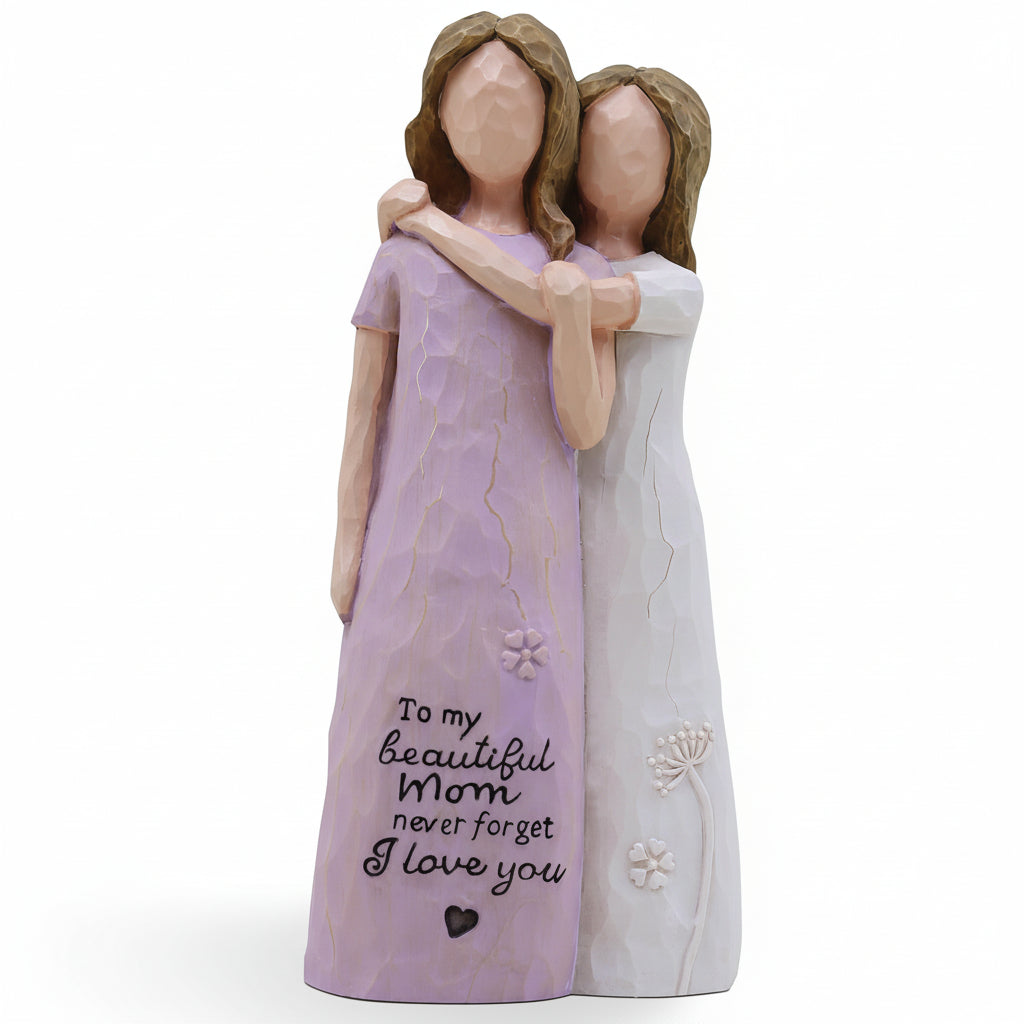 Statuetta Amata Mamma e Figlia per Regalo e Decorazione della Festa della Mamma