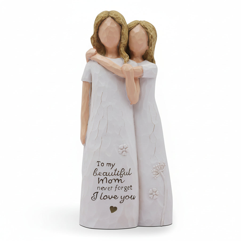Statuetta Amata Mamma e Figlia per Regalo e Decorazione della Festa della Mamma