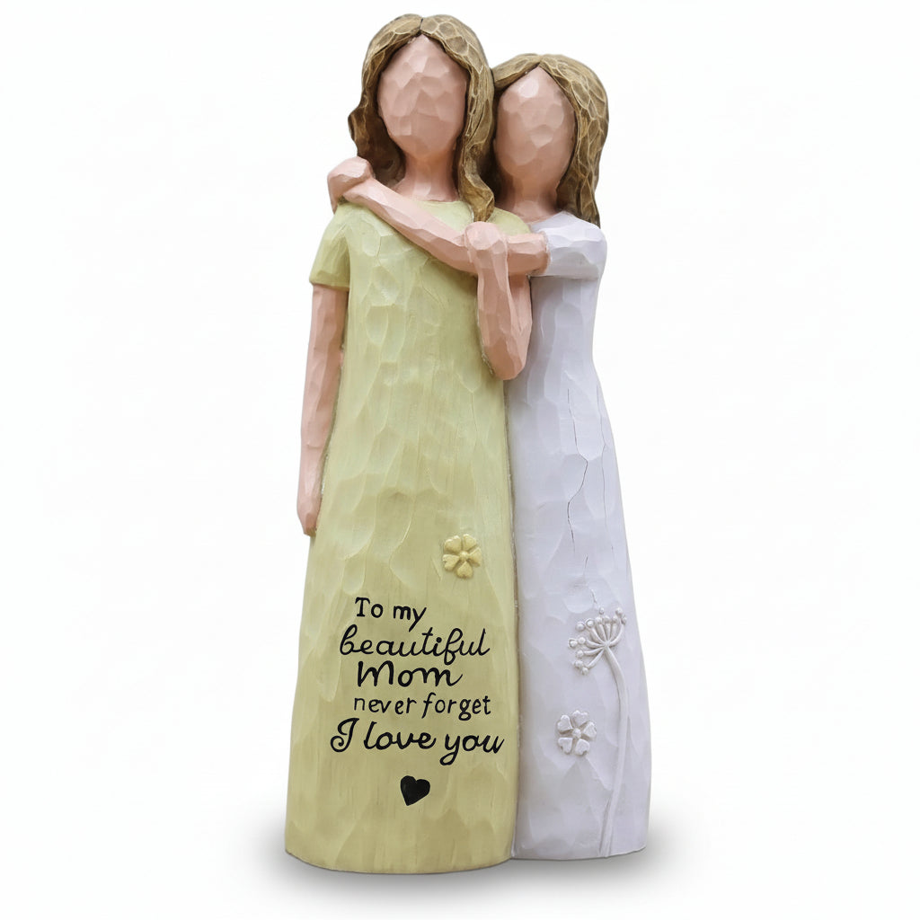 Statuetta Amata Mamma e Figlia per Regalo e Decorazione della Festa della Mamma
