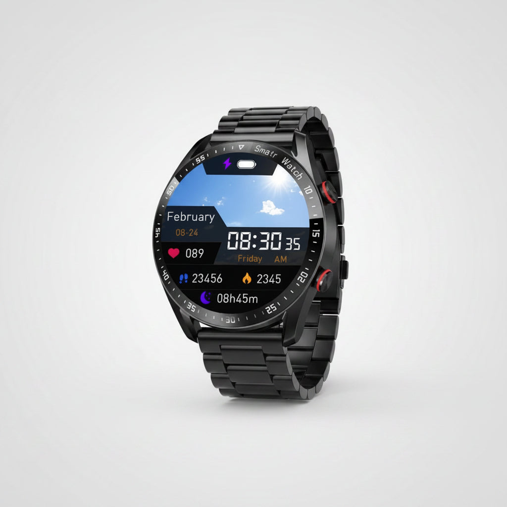 Smartwatch med pulsmåler og fitness-tracking