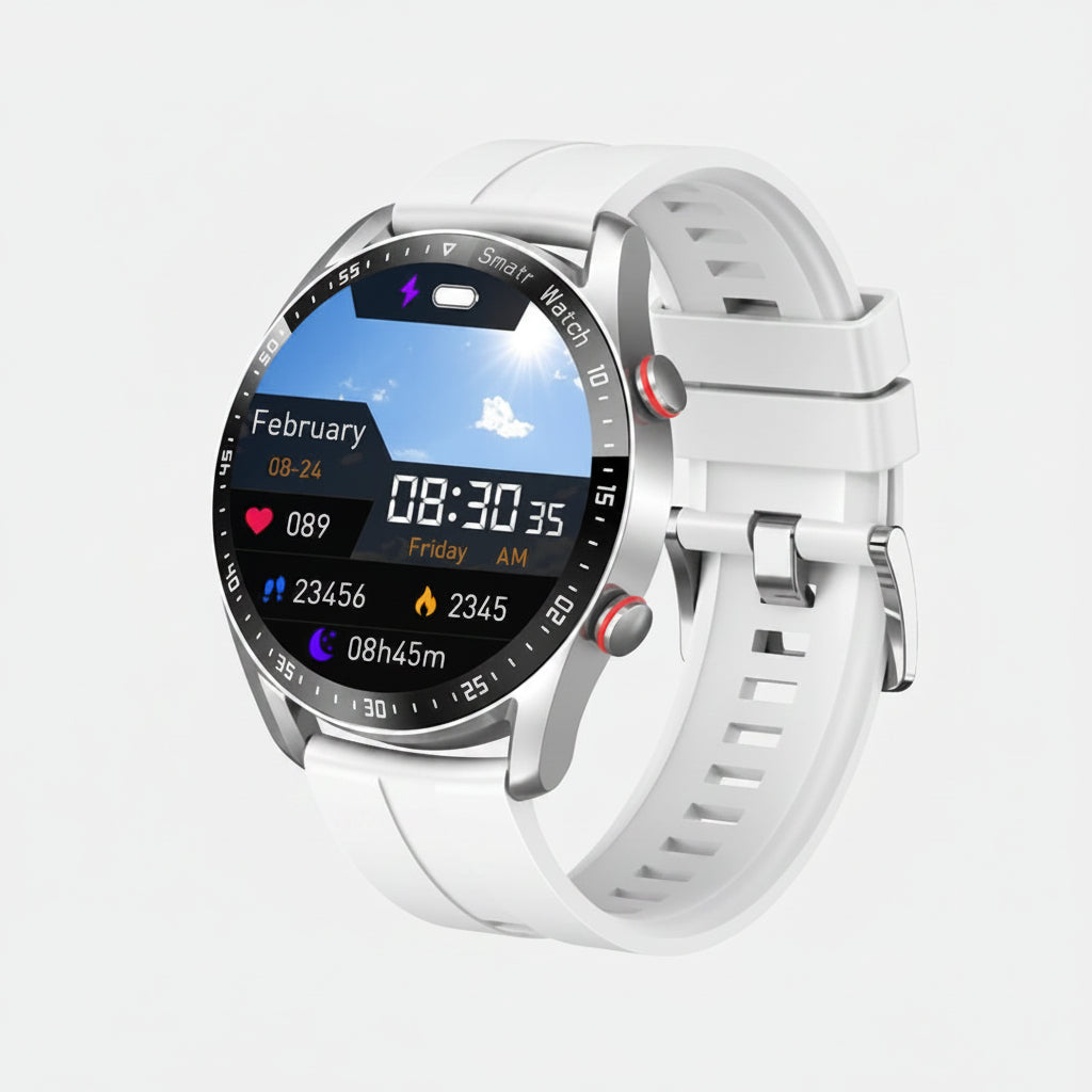 Smartwatch med pulsmåler og fitness-tracking