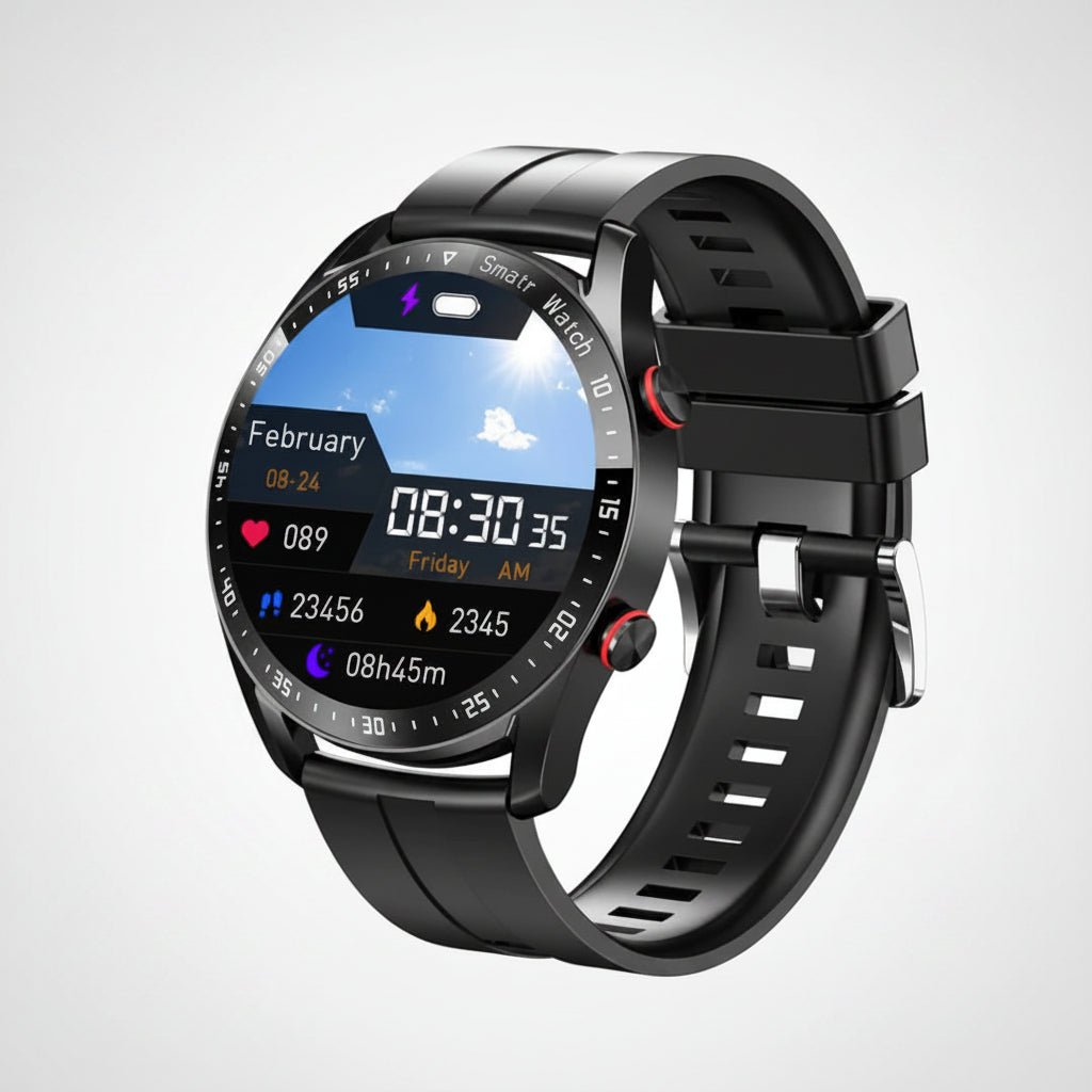 Smartwatch med pulsmåler og fitness-tracking