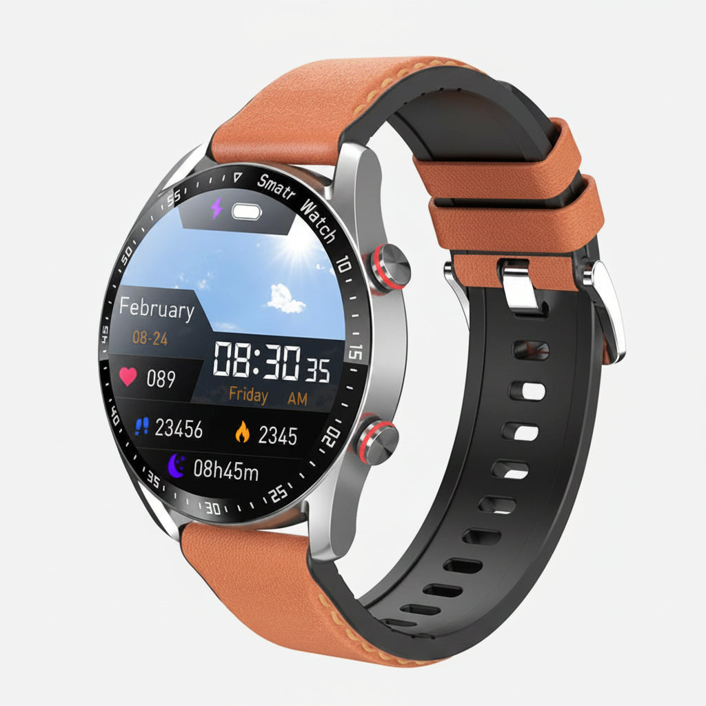 Smartwatch med pulsmåler og fitness-tracking