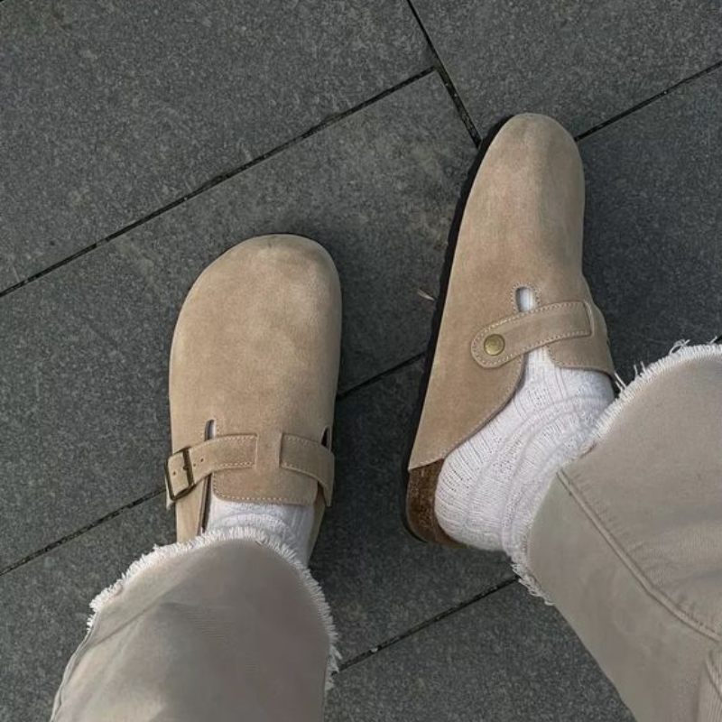 Papuci unisex NovaLuxe din piele, stil sandale Boston