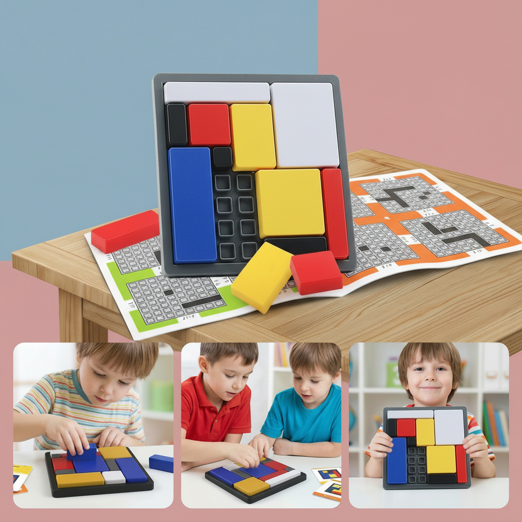 Bloques de Madera para Rompecabezas para Niños, Juguete de Clasificación de Formas y Aprendizaje