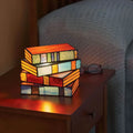 Stained Glass Book Lamp Handcrafted Artistic Lighting For Home Decor