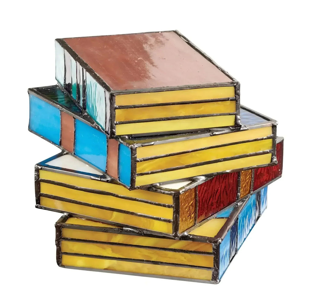 Stained Glass Book Lamp Handcrafted Artistic Lighting For Home Decor