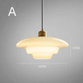 Milchige Pendelleuchte mit weißem Glasschirm für moderne Mid-Century-Dekoration