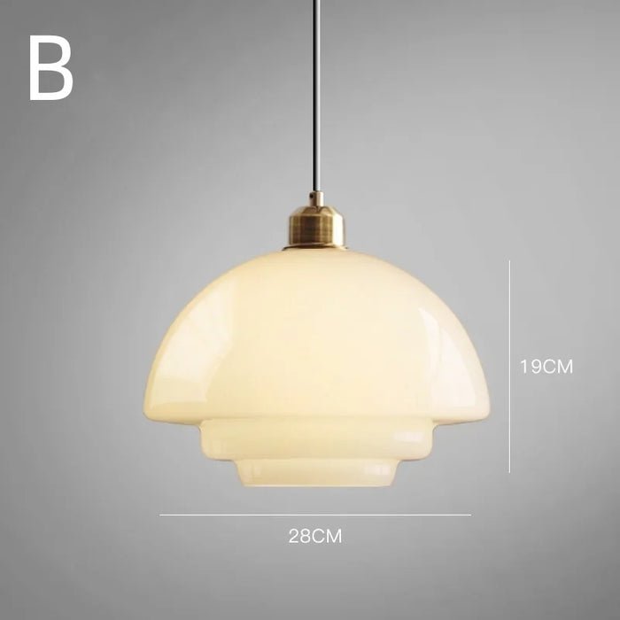Milchige Pendelleuchte mit weißem Glasschirm für moderne Mid-Century-Dekoration
