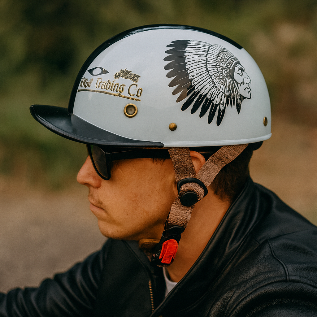 Half Face Motorcycle Helmet With Baseball Cap Look