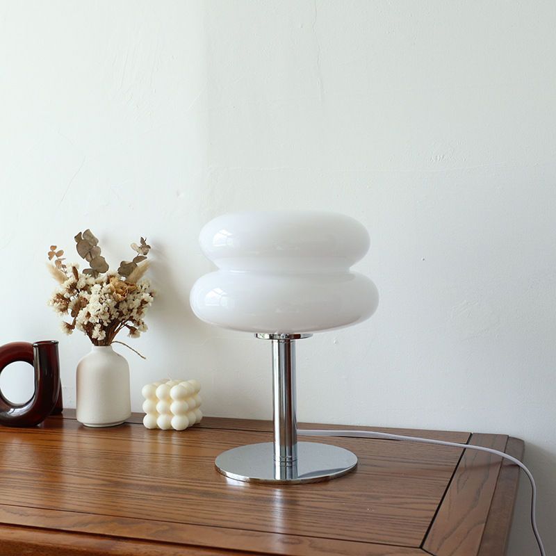 Aurelia Italian Glass Egg Table Lamp With Ambient LED Lighting