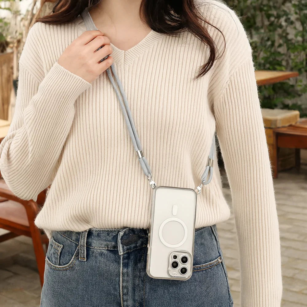 Coque de téléphone MagSafe avec bandoulière et sangle tour de cou