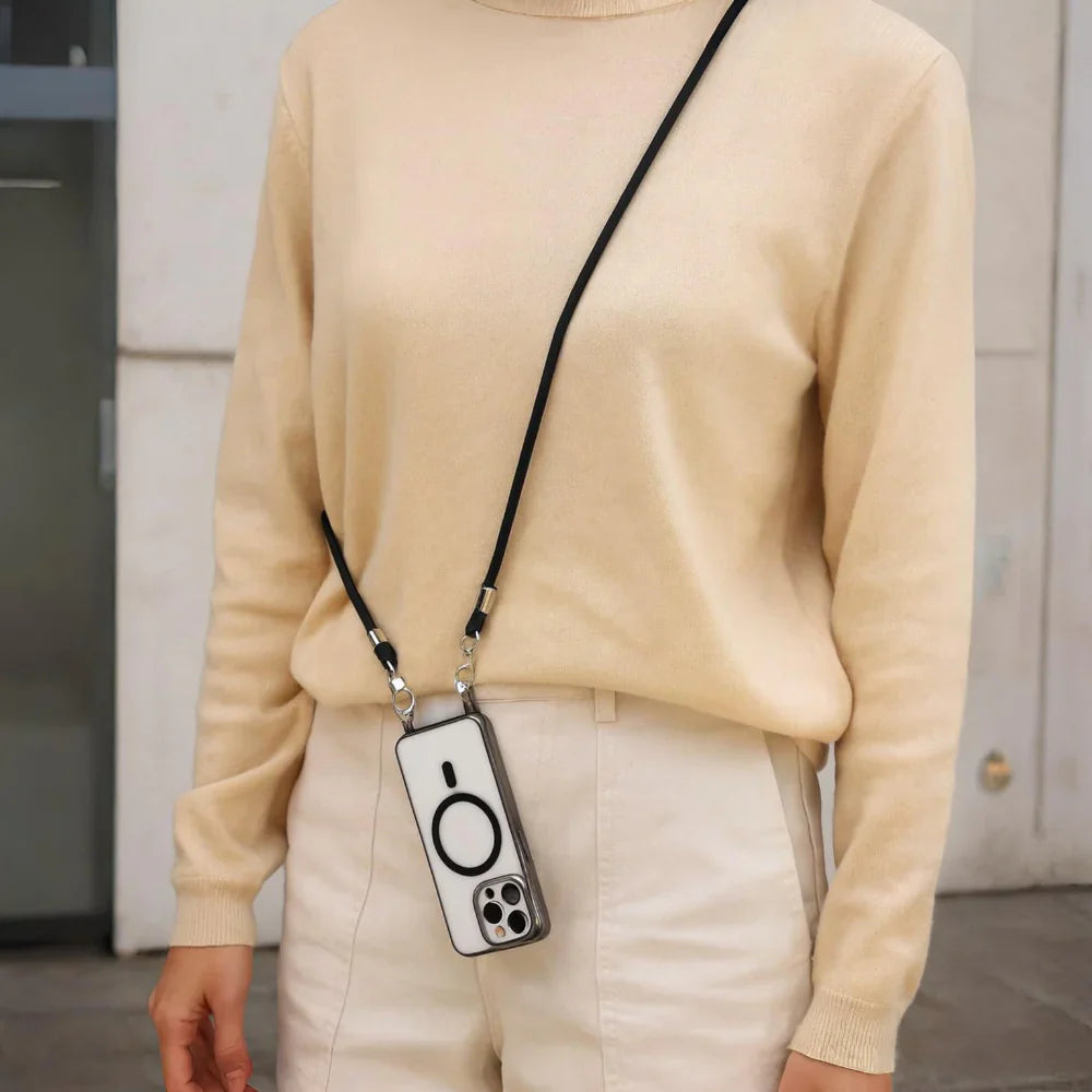 Coque de téléphone MagSafe avec bandoulière et sangle tour de cou