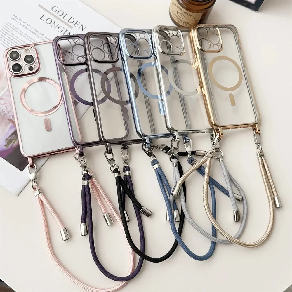 Coque de téléphone MagSafe avec bandoulière et sangle tour de cou