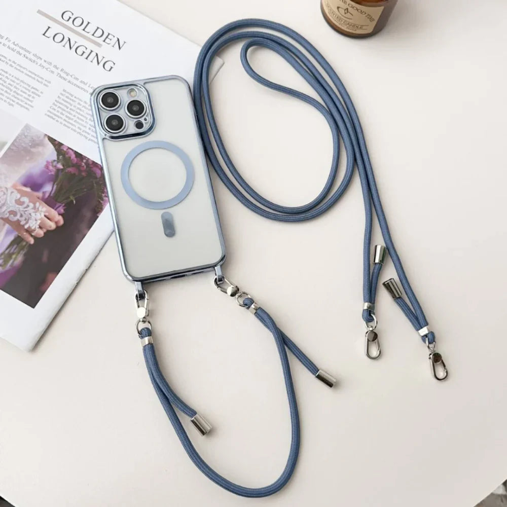 Coque de téléphone MagSafe avec bandoulière et sangle tour de cou