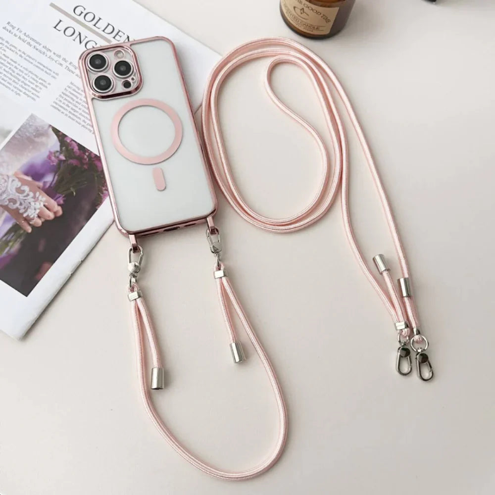 Coque de téléphone MagSafe avec bandoulière et sangle tour de cou