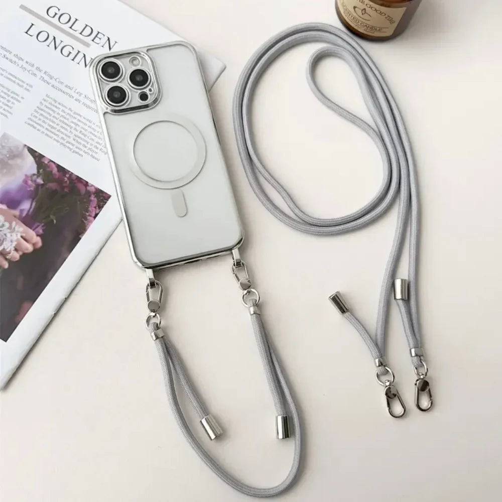 Coque de téléphone MagSafe avec bandoulière et sangle tour de cou
