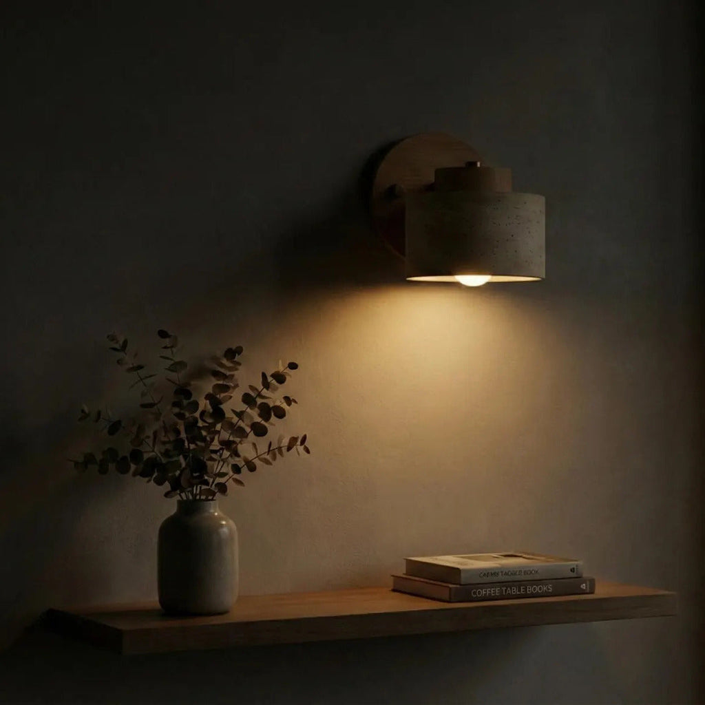 Travertin enkelt vegglampe med integrert LED-armatur | Rosalyssa