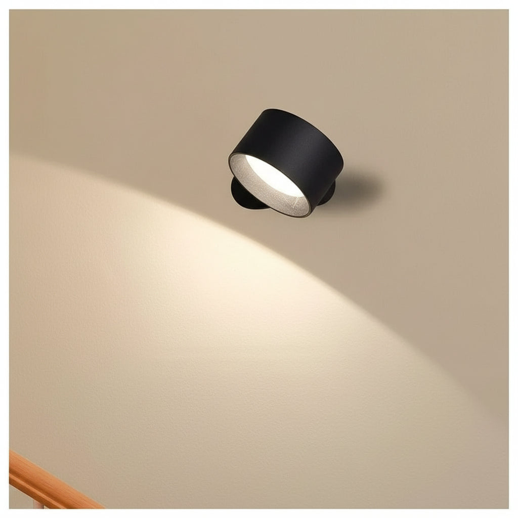 Justerbar væglampe med magnetisk beslag og genopladelig LED