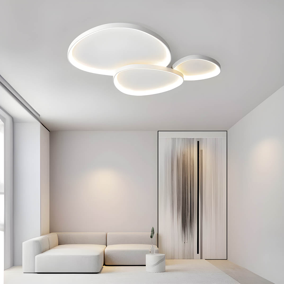 Stropní LED světlo s možností stmívání a moderním organickým designem pro obývací pokoje