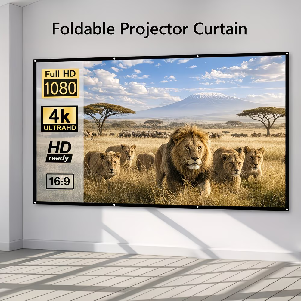 100-Inch Portable Projector Screen For Indoor And Outdoor Viewing