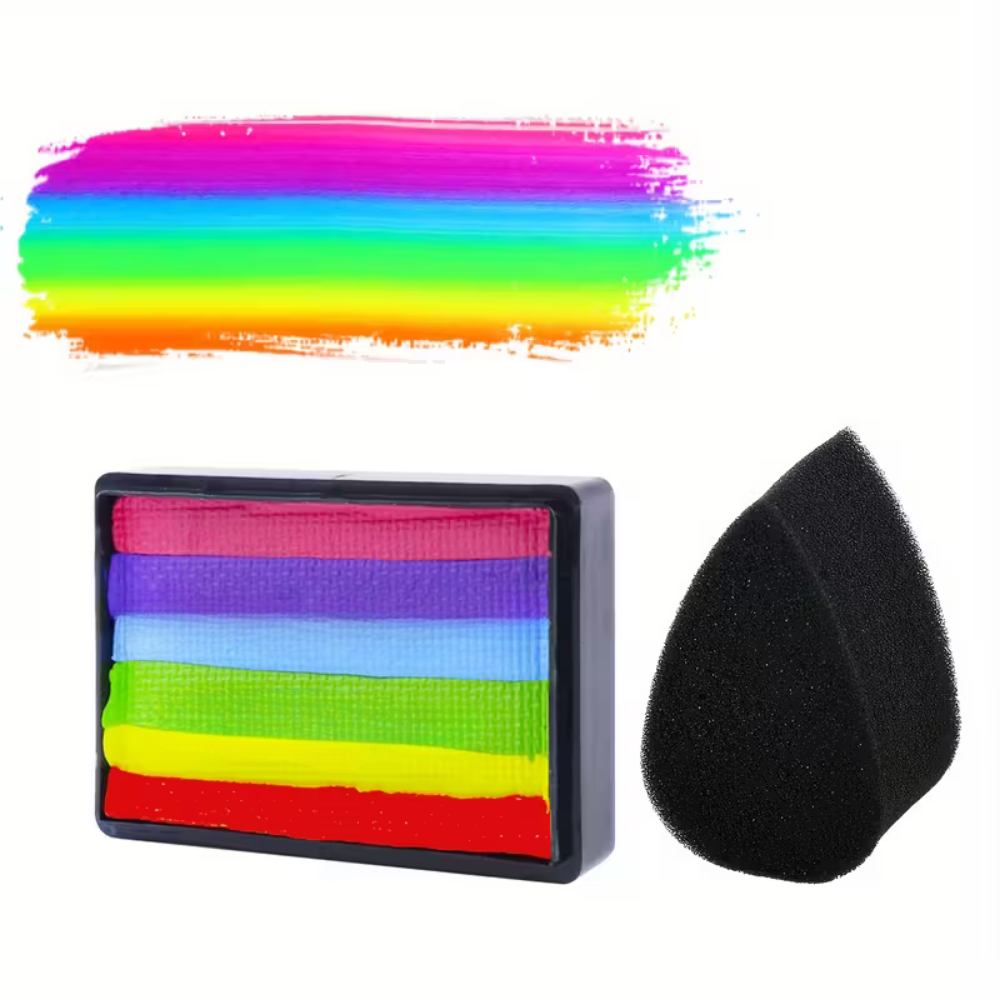 Neon Soccer Ball Body Paint Set With Split Cake Palette UV Glow For Parties