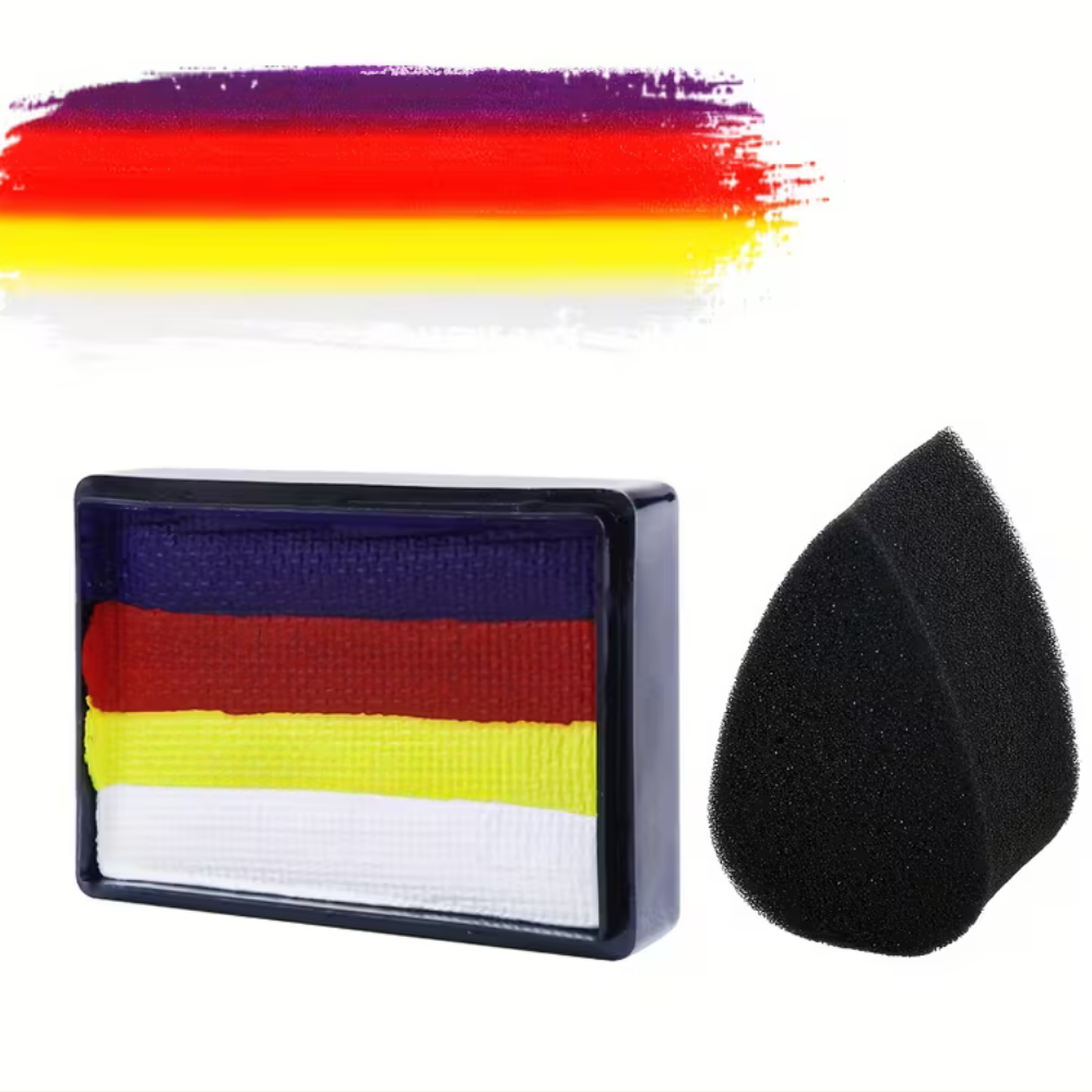 Vibrant Rainbow Neon Body Paint Kit For Face And Body Art
