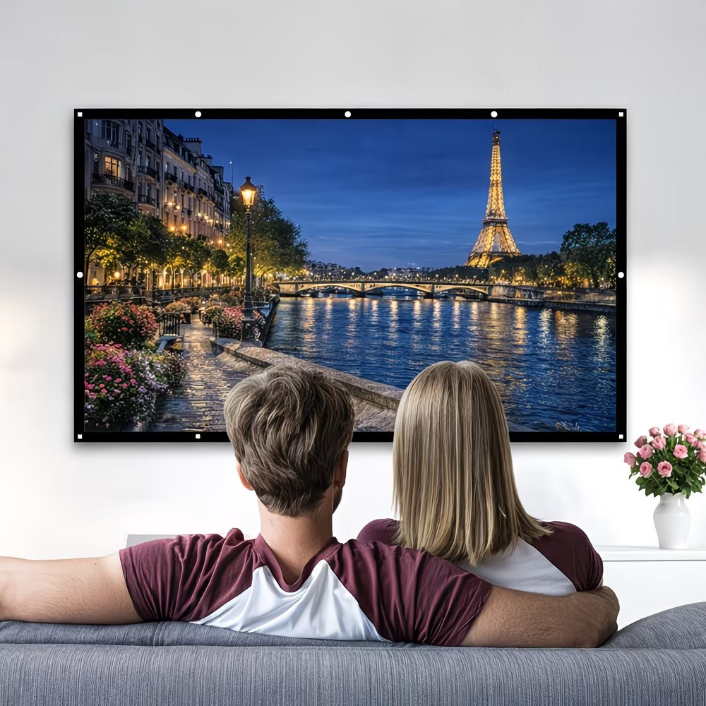 100-Inch Portable Projector Screen For Indoor And Outdoor Viewing