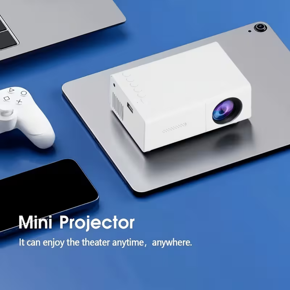 Compact Mini Projector For Movies And Gaming, 1080p Support