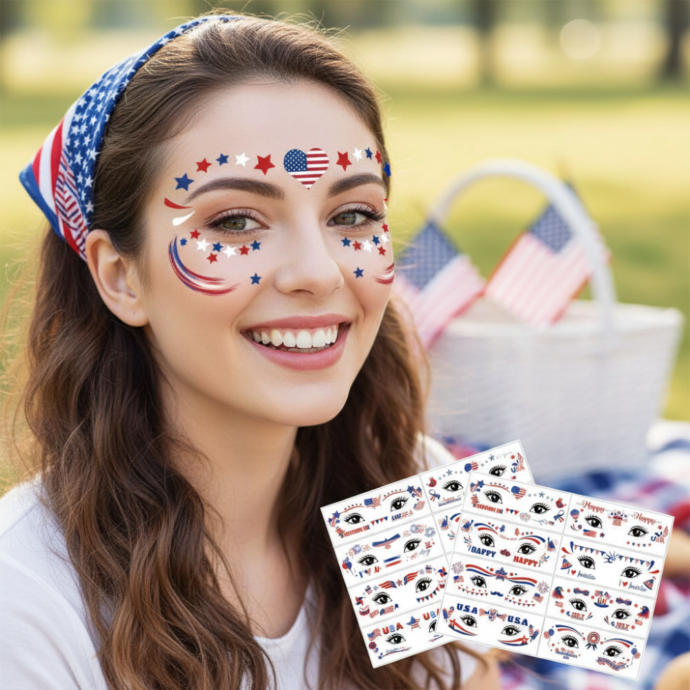Adesivi per il viso per la Coppa del Mondo Bandiera USA Impermeabili