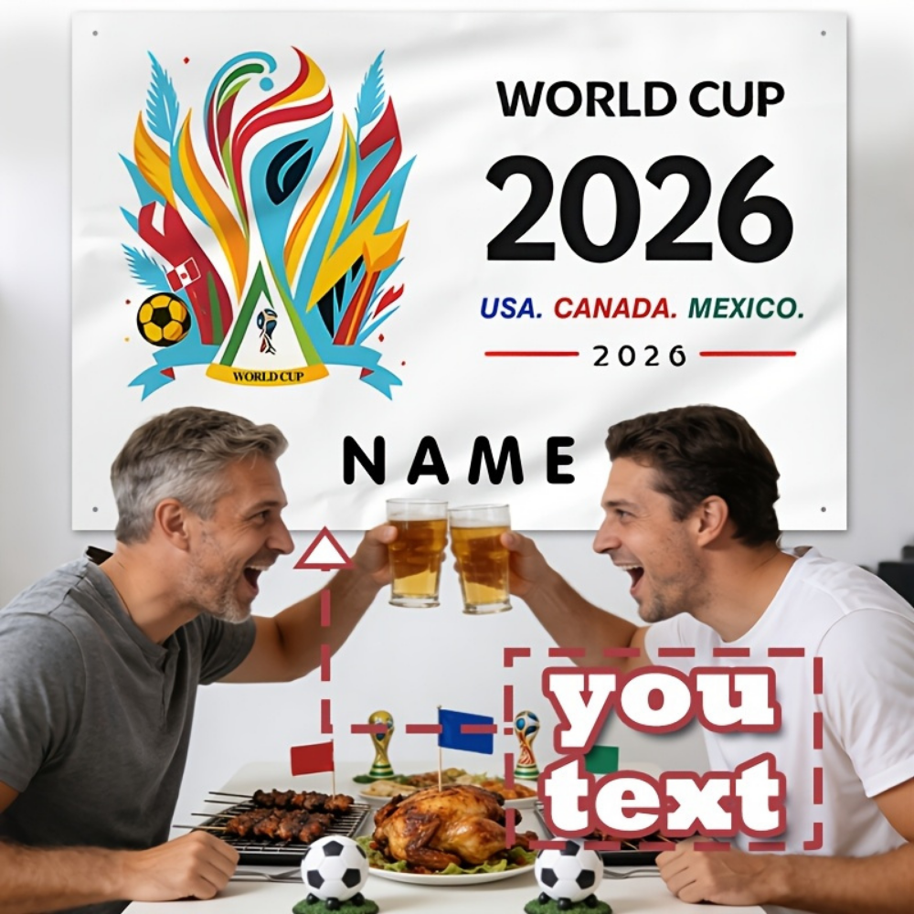 Bannière murale du drapeau du Mexique pour les fans de football avec nom personnalisé