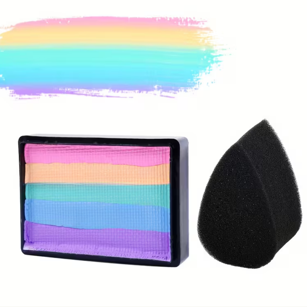 Vibrant Rainbow Neon Body Paint Kit For Face And Body Art